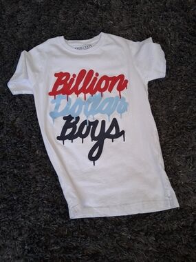 Revolution White Tee with Red, Light Blue & Black Graphic